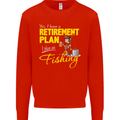 Retirement Plan I Plan on Fishing Fisherman Mens Sweatshirt Jumper Bright Red