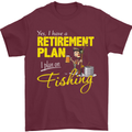 Retirement Plan I Plan on Fishing Fisherman Mens T-Shirt Cotton Gildan Maroon