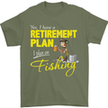 Retirement Plan I Plan on Fishing Fisherman Mens T-Shirt Cotton Gildan Military Green