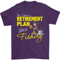 Retirement Plan I Plan on Fishing Fisherman Mens T-Shirt Cotton Gildan Purple