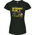 Retirement Plan I Plan on Fishing Fisherman Womens Petite Cut T-Shirt Black