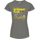 Retirement Plan I Plan on Fishing Fisherman Womens Petite Cut T-Shirt Charcoal