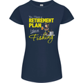 Retirement Plan I Plan on Fishing Fisherman Womens Petite Cut T-Shirt Navy Blue