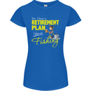 Retirement Plan I Plan on Fishing Fisherman Womens Petite Cut T-Shirt Royal Blue