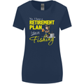 Retirement Plan I Plan on Fishing Fisherman Womens Wider Cut T-Shirt Navy Blue