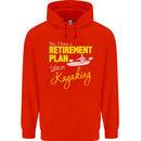 Retirement Plan I Plan on Kayaking Kayak Mens 80% Cotton Hoodie Bright Red