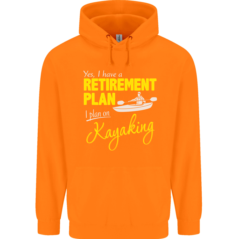 Retirement Plan I Plan on Kayaking Kayak Mens 80% Cotton Hoodie Orange