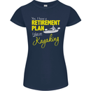 Retirement Plan I Plan on Kayaking Kayak Womens Petite Cut T-Shirt Navy Blue