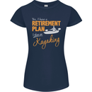Retirement Plan I Plan on Kayaking Kayak Womens Petite Cut T-Shirt Navy Blue