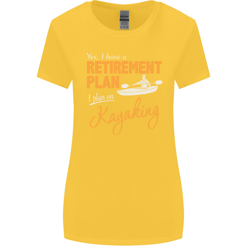 Retirement Plan I Plan on Kayaking Kayak Womens Wider Cut T-Shirt Yellow