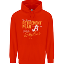 Retirement Plan I Plan to Skydive Skydiving Mens 80% Cotton Hoodie Bright Red