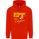 Retirement Plan I Plan to Skydive Skydiving Mens 80% Cotton Hoodie Bright Red