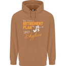 Retirement Plan I Plan to Skydive Skydiving Mens 80% Cotton Hoodie Caramel Latte