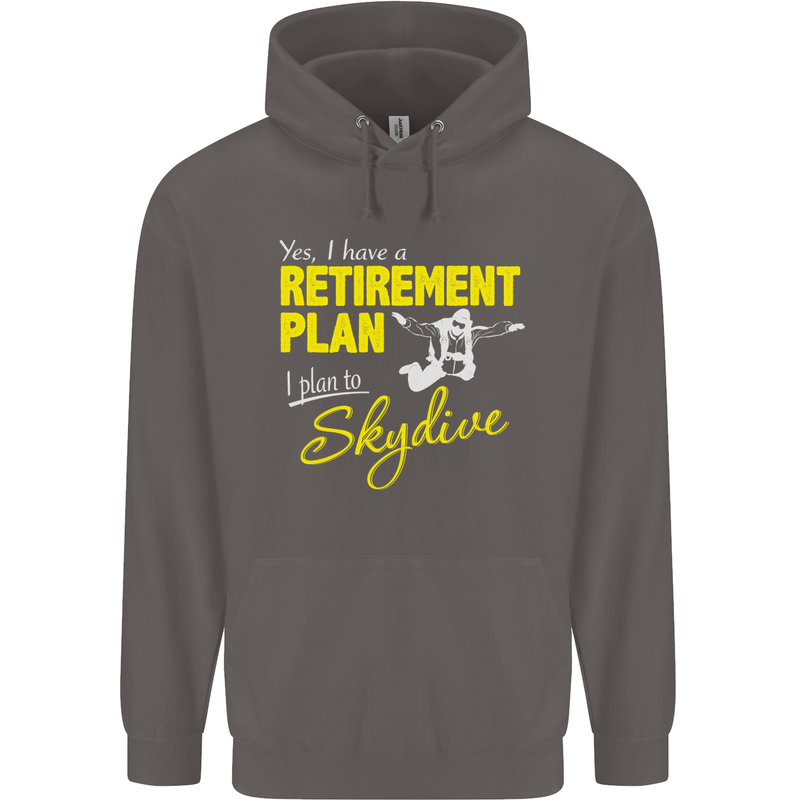 Retirement Plan I Plan to Skydive Skydiving Mens 80% Cotton Hoodie Charcoal