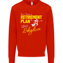 Retirement Plan I Plan to Skydive Skydiving Mens Sweatshirt Jumper Bright Red