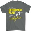 Retirement Plan I Plan to Skydive Skydiving Mens T-Shirt Cotton Gildan Charcoal