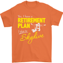 Retirement Plan I Plan to Skydive Skydiving Mens T-Shirt Cotton Gildan Orange