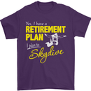 Retirement Plan I Plan to Skydive Skydiving Mens T-Shirt Cotton Gildan Purple