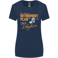 Retirement Plan I Plan to Skydive Skydiving Womens Wider Cut T-Shirt Navy Blue