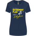 Retirement Plan I Plan to Skydive Skydiving Womens Wider Cut T-Shirt Navy Blue