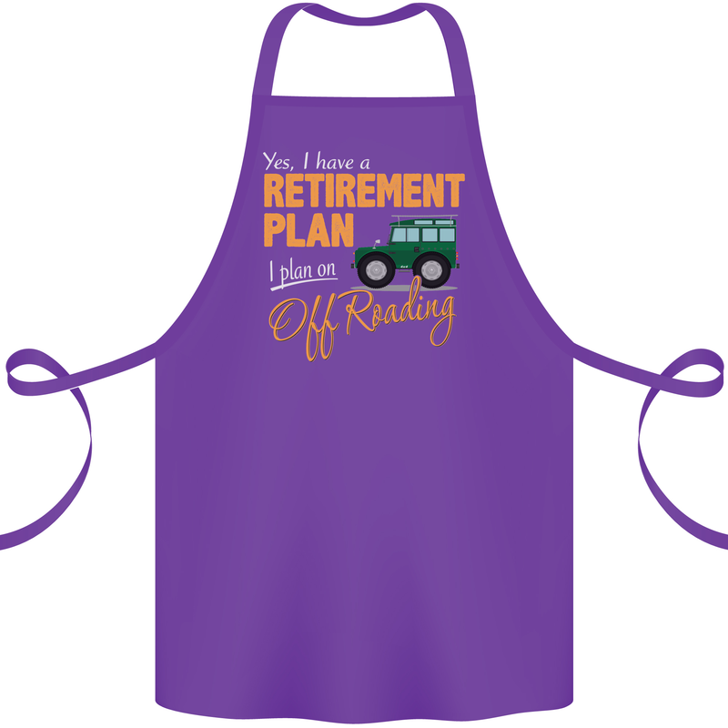 Retirement Plan Off Roading 4X4 Road Funny Cotton Apron 100% Organic Purple