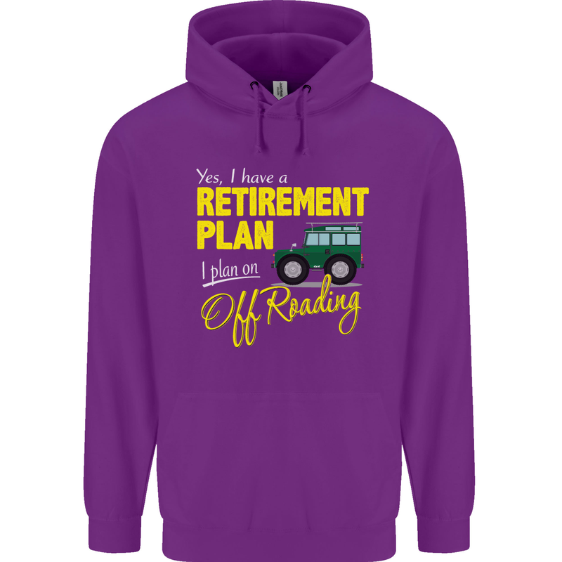Retirement Plan Off Roading 4X4 Road Funny Mens 80% Cotton Hoodie Purple