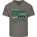 Retirement Plan Off Roading 4X4 Road Funny Mens V-Neck Cotton T-Shirt Charcoal