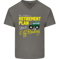 Retirement Plan Off Roading 4X4 Road Funny Mens V-Neck Cotton T-Shirt Charcoal