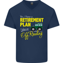 Retirement Plan Off Roading 4X4 Road Funny Mens V-Neck Cotton T-Shirt Navy Blue