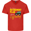 Retirement Plan Off Roading 4X4 Road Funny Mens V-Neck Cotton T-Shirt Red