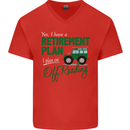 Retirement Plan Off Roading 4X4 Road Funny Mens V-Neck Cotton T-Shirt Red