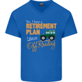 Retirement Plan Off Roading 4X4 Road Funny Mens V-Neck Cotton T-Shirt Royal Blue