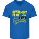 Retirement Plan Off Roading 4X4 Road Funny Mens V-Neck Cotton T-Shirt Royal Blue