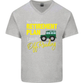 Retirement Plan Off Roading 4X4 Road Funny Mens V-Neck Cotton T-Shirt Sports Grey