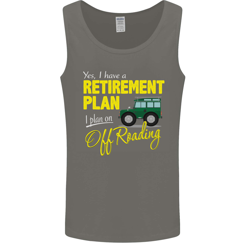 Retirement Plan Off Roading 4X4 Road Funny Mens Vest Tank Top Charcoal