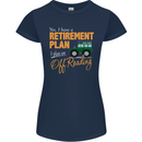 Retirement Plan Off Roading 4X4 Road Funny Womens Petite Cut T-Shirt Navy Blue