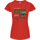 Retirement Plan Off Roading 4X4 Road Funny Womens Petite Cut T-Shirt Red