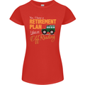Retirement Plan Off Roading 4X4 Road Funny Womens Petite Cut T-Shirt Red