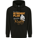 Retirement Plan Playing Rugby Player Funny Mens 80% Cotton Hoodie Black