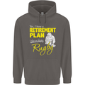 Retirement Plan Playing Rugby Player Funny Mens 80% Cotton Hoodie Charcoal
