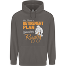 Retirement Plan Playing Rugby Player Funny Mens 80% Cotton Hoodie Charcoal