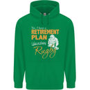 Retirement Plan Playing Rugby Player Funny Mens 80% Cotton Hoodie Irish Green