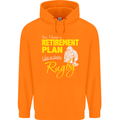 Retirement Plan Playing Rugby Player Funny Mens 80% Cotton Hoodie Orange
