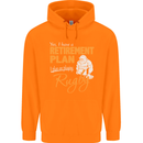 Retirement Plan Playing Rugby Player Funny Mens 80% Cotton Hoodie Orange