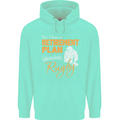 Retirement Plan Playing Rugby Player Funny Mens 80% Cotton Hoodie Peppermint