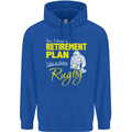 Retirement Plan Playing Rugby Player Funny Mens 80% Cotton Hoodie Royal Blue