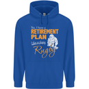 Retirement Plan Playing Rugby Player Funny Mens 80% Cotton Hoodie Royal Blue