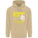 Retirement Plan Playing Rugby Player Funny Mens 80% Cotton Hoodie Sand