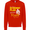 Retirement Plan Playing Rugby Player Funny Mens Sweatshirt Jumper Bright Red