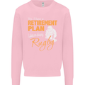 Retirement Plan Playing Rugby Player Funny Mens Sweatshirt Jumper Light Pink